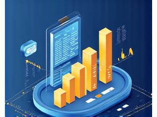 Illustration of a bar chart and line graphs representing financial data analytics.