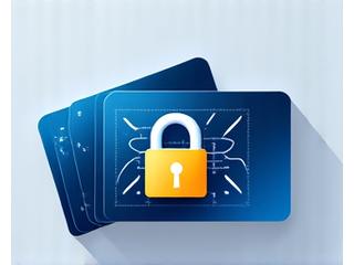 Illustration of three corporate cards fanned out with a digital lock icon.