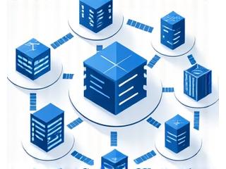 Illustration of connected databases and charts, symbolizing ERP system integration for data flow.