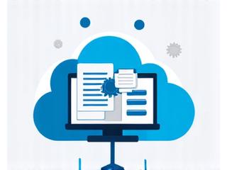 Illustration of a cloud server icon with business documents and a gear, representing SaaS integration.