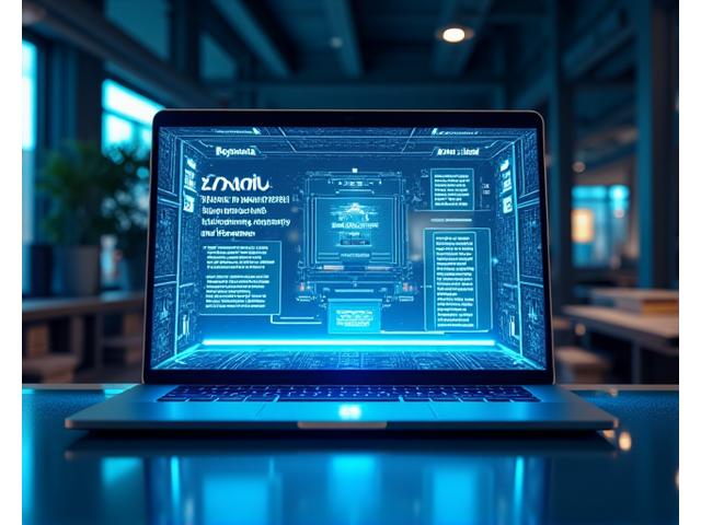 Developer interacting with a stylized sandbox environment on a laptop, showing test data and API calls.