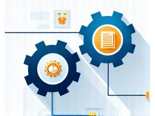 Illustration of gears turning with a handshake and document, representing seamless integration and enhanced features.