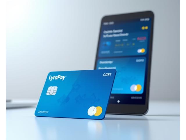 Preview of LyraPay physical and virtual corporate cards with a dashboard showing spending controls