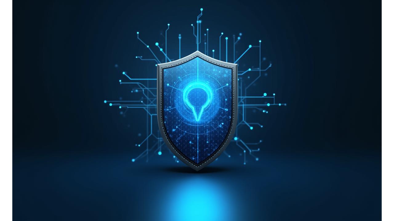 A digital shield icon hovering over a graph of regulations, representing robust compliance and security for embedded finance platforms.