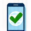 Illustration of mobile phone with approval checkmark