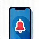 Illustration of mobile phone with notification bell