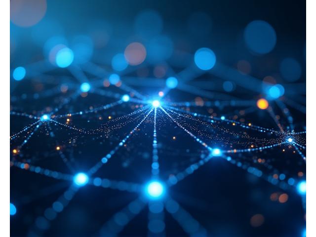 Abstract visualization of a neural network or AI system analyzing complex data patterns, representing LyraPay's adaptive machine learning for fraud detection.
