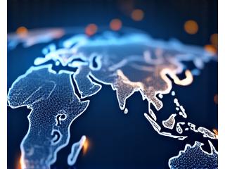 Global map with digital financial connections