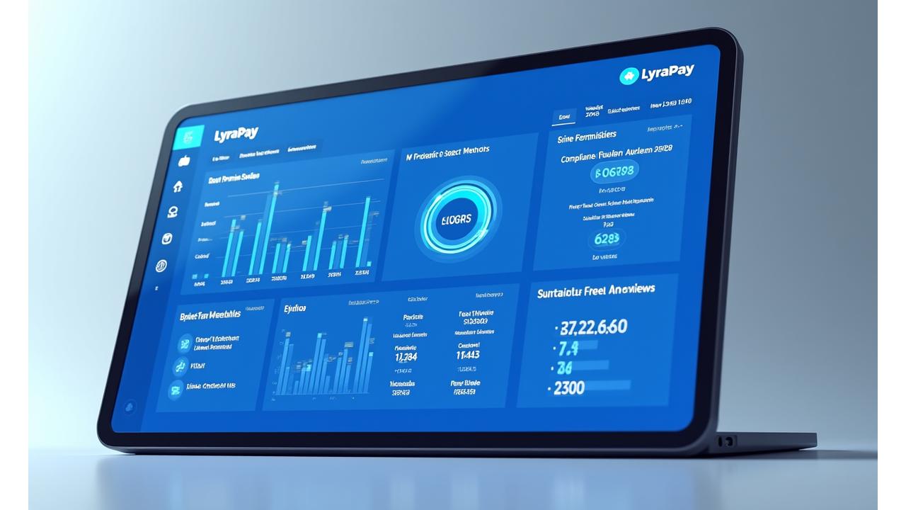 LyraPay nonprofit dashboard showing financial transparency, compliance features, and social impact metrics on a serene digital interface.