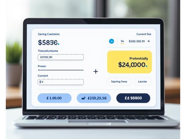 A screenshot of LyraPay's interactive pricing calculator showing potential savings.