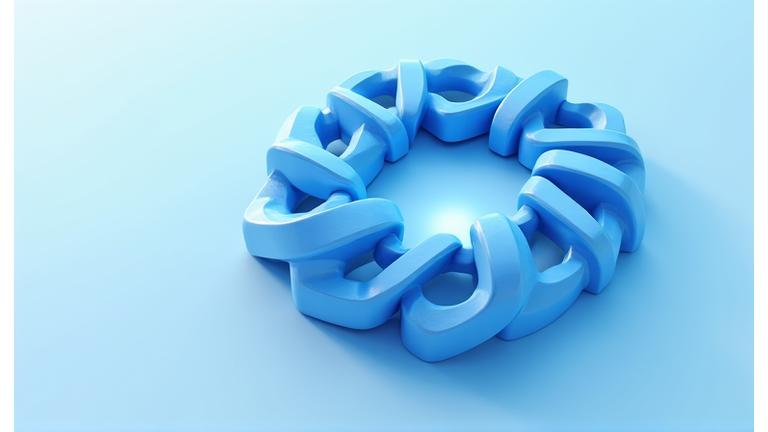 Abstract representation of legal integrity and protection, with interwoven lines forming a shield